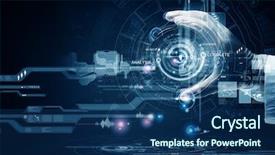  Presentation with medical hand - Cool new PPT layouts with cancer medical research - close up of scientist hand backdrop and a ocean colored foreground