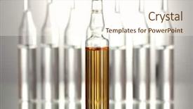 Presentation with liquid drug - Slides with liquid drug - medical ampules on grey background background and a cream colored foreground