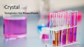  Presentation with drug development - Amazing slide deck having pharmaceutical drug development - test tubes in bright modern backdrop and a lemonade colored foreground