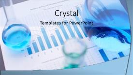  Presentation with liquid drug - Colorful presentation design enhanced with test-tubes with blue liquids backdrop and a light blue colored foreground