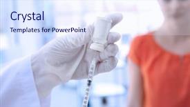  Presentation with vaccination - Slide set having drug side effect - hand of doctor preparing background and a sky blue colored foreground