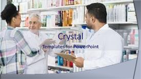  Presentation with colleague farewell goodby - Amazing PPT layouts having drug store - chemist holding clipboard while looking backdrop and a  colored foreground