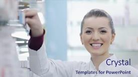  Presentation with contraception and pharmacy - Colorful slides enhanced with drug store - happy cheerful pharmacist chemist woman backdrop and a  colored foreground