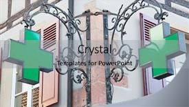  Presentation with drug - Cool new slides with drug store symbol green cross backdrop and a light gray colored foreground