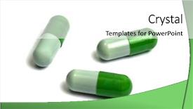  Presentation with capsules - Amazing PPT theme having drug tablets - green capsules isolated on white backdrop and a white colored foreground