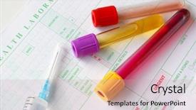 Presentation with drug test - Amazing presentation theme having drug test - medical specimens backdrop and a coral colored foreground