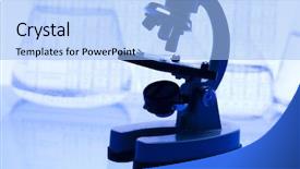  Presentation with microscope - Cool new slides with drug test - microscope with laboratory glass backdrop and a  colored foreground