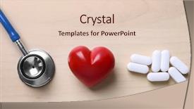  Presentation with stethoscope and red heart health - PPT theme featuring drug testing workplace - red heart with stethoscope background and a lemonade colored foreground