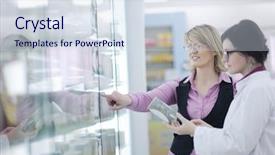  Presentation with medical pharmacy - Theme consisting of drug to buyer in pharmacy background and a sky blue colored foreground