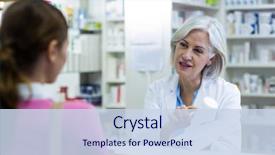  Presentation with drug pharmacy - Cool new slides with drug to customer in pharmacy backdrop and a sky blue colored foreground