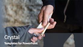  Presentation with drug delivery - Presentation theme with drug trafficking crime addiction background and a dark gray colored foreground