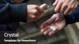  Presentation with drug addiction - Presentation theme having drug trafficking crime addiction background and a dark gray colored foreground