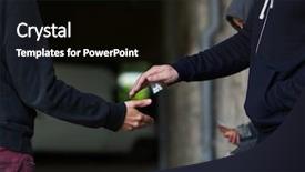  Presentation with drug addiction - Beautiful PPT theme featuring drug trafficking crime addiction backdrop and a black colored foreground