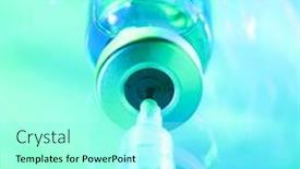  Presentation with drug - Audience pleasing slide set consisting of drug-vial-with-syringe-background backdrop and a arctic colored foreground