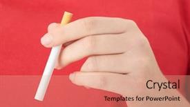  Presentation with smoking and alcohol - Beautiful theme featuring drug withdrawal - young caucasian woman quiting smoking backdrop and a  colored foreground