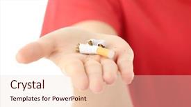  Presentation with smoking pregnancy - Cool new theme with drug withdrawal - young caucasian woman quiting smoking backdrop and a lemonade colored foreground