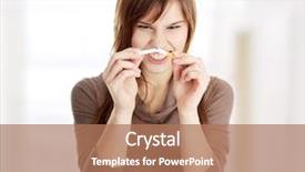  Presentation with smoking - Audience pleasing theme consisting of drug withdrawal - young caucasian woman quiting smoking backdrop and a coral colored foreground