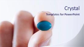  Presentation with blank - Colorful slide set enhanced with drugs - closeup of a young caucasian backdrop and a sky blue colored foreground