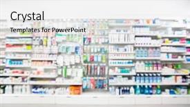  Presentation with medicines - Amazing PPT theme having drugs - defocused image of medicines arranged backdrop and a white colored foreground