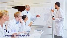  Presentation with drug - Colorful PPT layouts enhanced with drugs - drug representatives presentating medicine statistics backdrop and a sky blue colored foreground