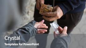  Presentation with addiction - Audience pleasing presentation theme consisting of drugs - drug trafficking crime addiction backdrop and a gray colored foreground