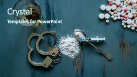  Presentation with addiction - Amazing slide deck having drugs - drug user kit narcotics concept backdrop and a ocean colored foreground