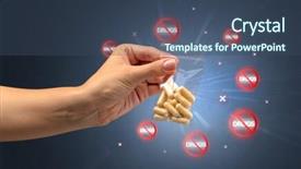  Presentation with anti drug - Beautiful slide set featuring hand giving pills with anti backdrop and a ocean colored foreground