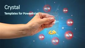  Presentation with anti drug - Slide deck consisting of hand giving pills with anti background and a ocean colored foreground