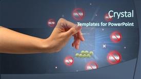  Presentation with anti drug - Beautiful slide set featuring hand giving pills with anti backdrop and a ocean colored foreground