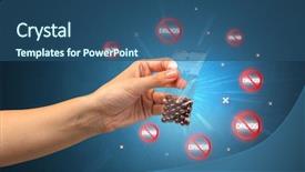  Presentation with anti drug - Audience pleasing theme consisting of hand giving pills with anti backdrop and a ocean colored foreground