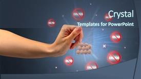  Presentation with anti drug - Audience pleasing theme consisting of hand giving pills with anti backdrop and a  colored foreground