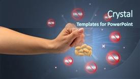  Presentation with anti drug - PPT theme with hand giving pills with anti background and a  colored foreground