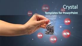  Presentation with anti drug - Presentation theme enhanced with hand giving pills with anti background and a  colored foreground