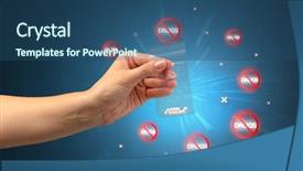  Presentation with anti drug - Slide set enhanced with hand giving pills with anti background and a  colored foreground