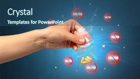  Presentation with anti drug - Presentation design having hand giving pills with anti background and a  colored foreground