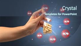  Presentation with anti drug - Colorful presentation theme enhanced with hand giving pills with anti backdrop and a  colored foreground