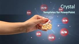  Presentation with anti drug - PPT layouts featuring hand giving pills with anti background and a  colored foreground
