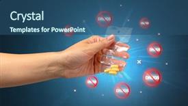  Presentation with anti drug - Cool new PPT theme with hand giving pills with anti backdrop and a ocean colored foreground