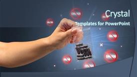  Presentation with anti drug - Slide set featuring hand giving pills with anti background and a ocean colored foreground