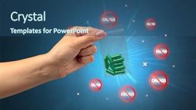  Presentation with anti drug - PPT theme having hand giving pills with anti background and a ocean colored foreground