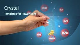  Presentation with anti drug - PPT layouts having hand giving pills with anti background and a ocean colored foreground