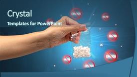  Presentation with anti drug - PPT layouts consisting of hand giving pills with anti background and a ocean colored foreground