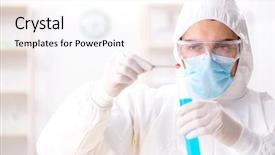  Presentation with drug synthesis - Audience pleasing presentation consisting of drugs - lab assistant in drug synthesis backdrop and a sky blue colored foreground