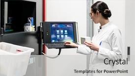  Presentation with drug pharmacy - PPT theme with drugs - low-angle rear view background and a light gray colored foreground