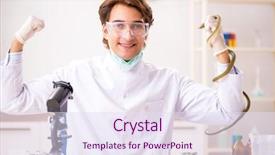  Presentation with drug poison - Colorful slide deck enhanced with drugs - male scientist extracting poison backdrop and a sky blue colored foreground