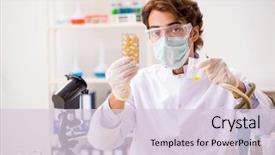  Presentation with drug poison - PPT layouts with drugs - male scientist extracting poison background and a lemonade colored foreground