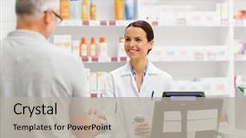  Presentation with apothecary - Colorful slides enhanced with drugs - medicine pharmaceutics health care backdrop and a light gray colored foreground