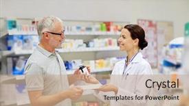  Presentation with health drug - Colorful PPT layouts enhanced with drugs - medicine pharmaceutics health care backdrop and a coral colored foreground