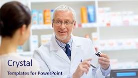  Presentation with drug pharmacy - Presentation theme consisting of drugs - medicine pharmaceutics healthcare and people background and a sky blue colored foreground