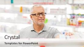  Presentation with drug pharmacy - Slide set featuring drugs - medicine pharmaceutics healthcare and people background and a lemonade colored foreground